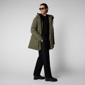 Save The Duck Phrys Encapuchado Coat Verde Negras | WXZUH6218