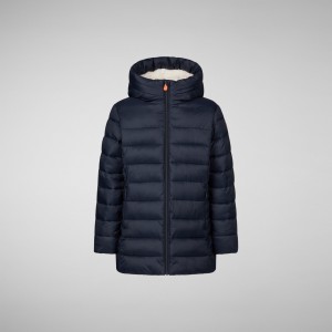 Save The Duck Pris Encapuchado Puffer Coat with Faux Fur Lining Negras | XNSPD5901