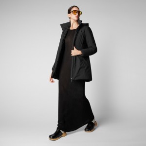 Save The Duck Rachel Encapuchado Raincoat Negras | EUCJO9318