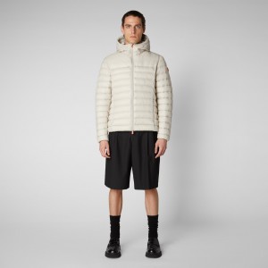 Save The Duck Roman Encapuchado Puffer Jacket Rainy Biege | XKFDE5183