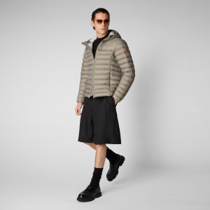 Save The Duck Roman Encapuchado Puffer Jacket Gris | ACIKR8460