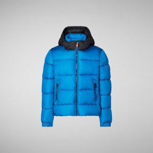 Save The Duck Rumex Encapuchado Puffer Jacket Azules | AEOXG5384