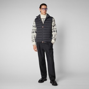 Save The Duck Russell Puffer Vest Gris Negras | WLMGX3029