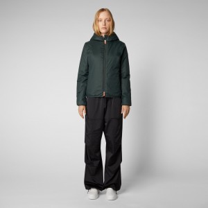 Save The Duck Ruth Encapuchado Jacket Verde Negras | DRSJZ3617