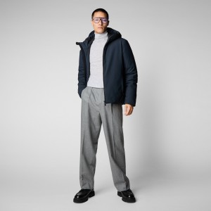 Save The Duck Sabal Encapuchado Jacket Azules Negras | VLWBY7268