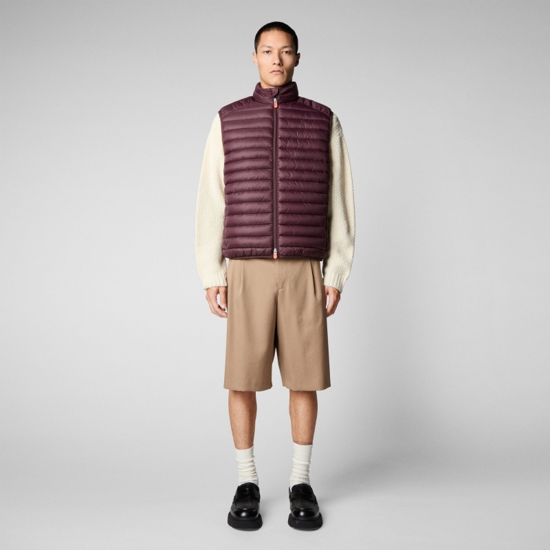 Save The Duck Adam Puffer Vest Burdeos Negras | FYQRE1673