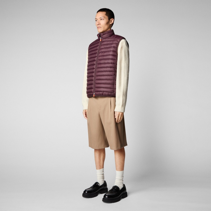 Save The Duck Adam Puffer Vest Burdeos Negras | FYQRE1673