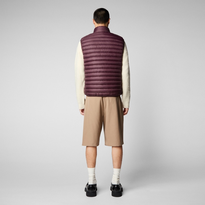 Save The Duck Adam Puffer Vest Burdeos Negras | FYQRE1673