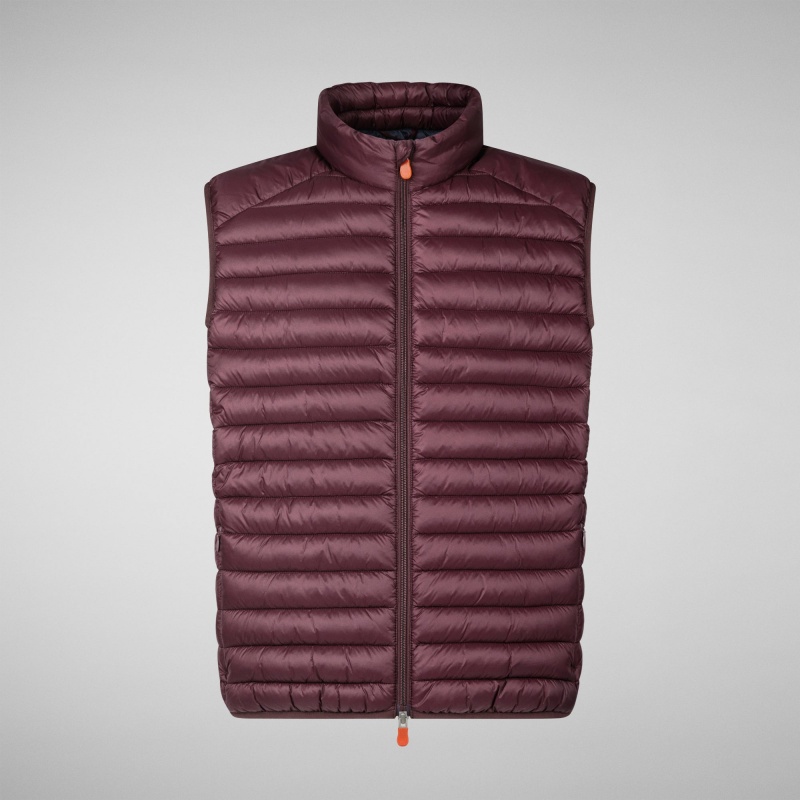 Save The Duck Adam Puffer Vest Burdeos Negras | FYQRE1673