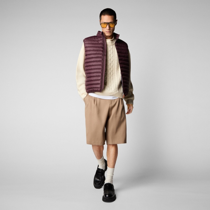 Save The Duck Adam Puffer Vest Burdeos Negras | FYQRE1673