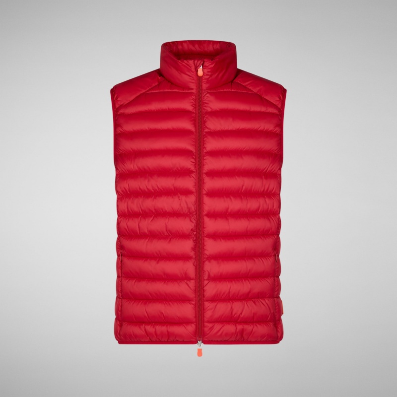 Save The Duck Adam Puffer Vest Rojas | TRNEF6480