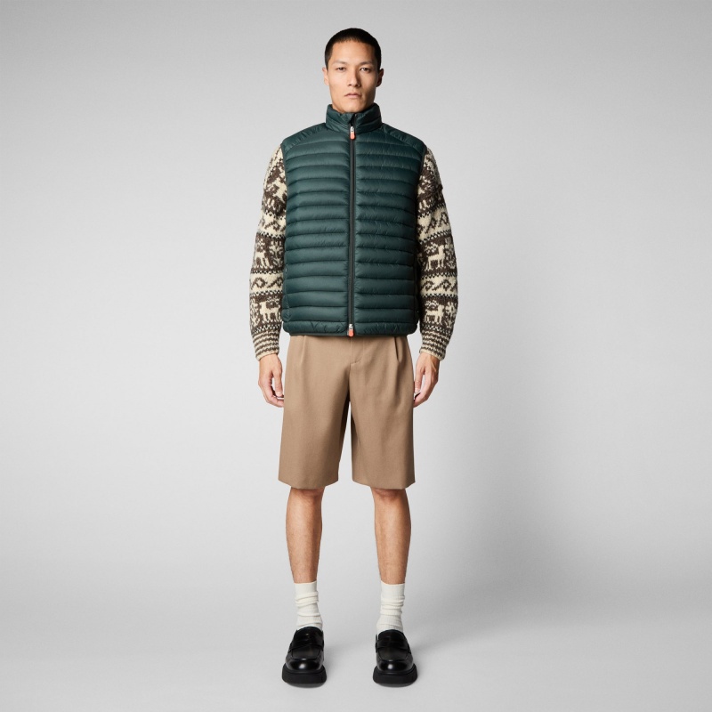 Save The Duck Adam Puffer Vest Verde Negras | MFPEJ1243