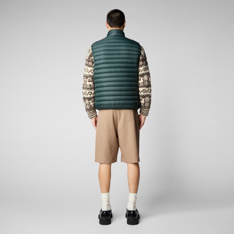 Save The Duck Adam Puffer Vest Verde Negras | MFPEJ1243