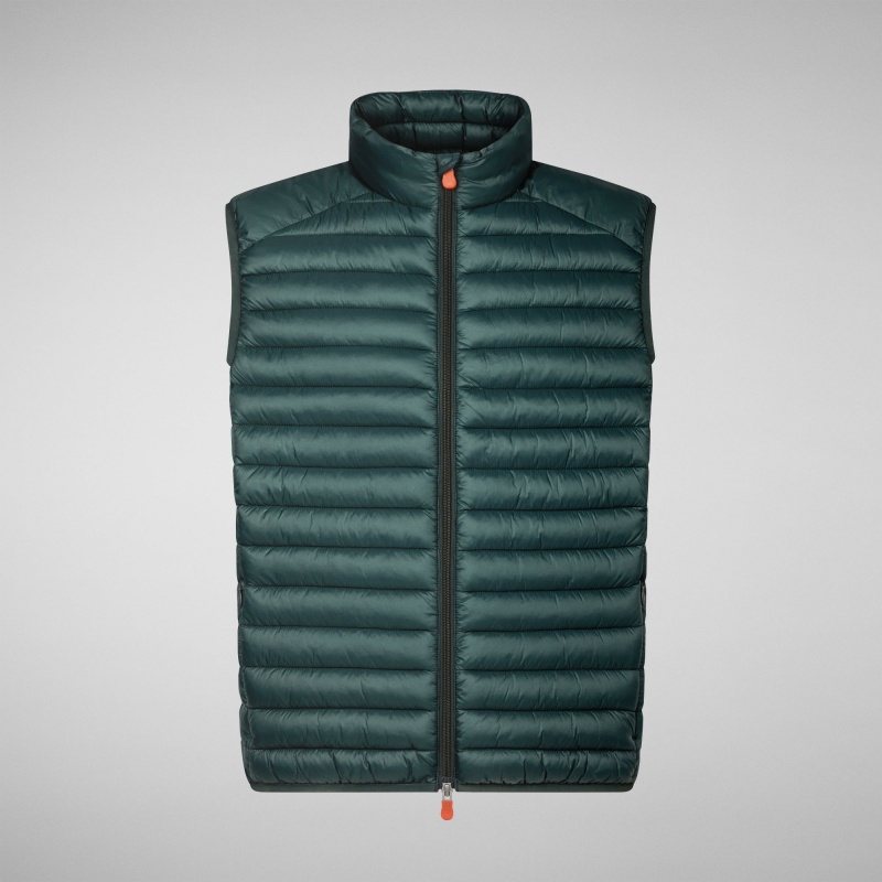 Save The Duck Adam Puffer Vest Verde Negras | MFPEJ1243