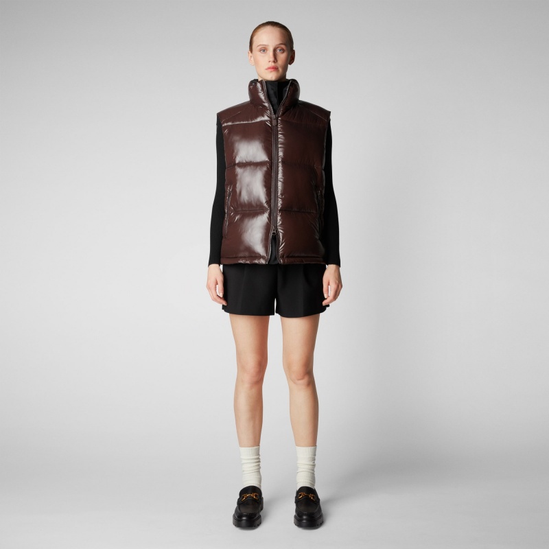 Save The Duck Ailantus Puffer Vest Marrones Negras | BPTZV5431