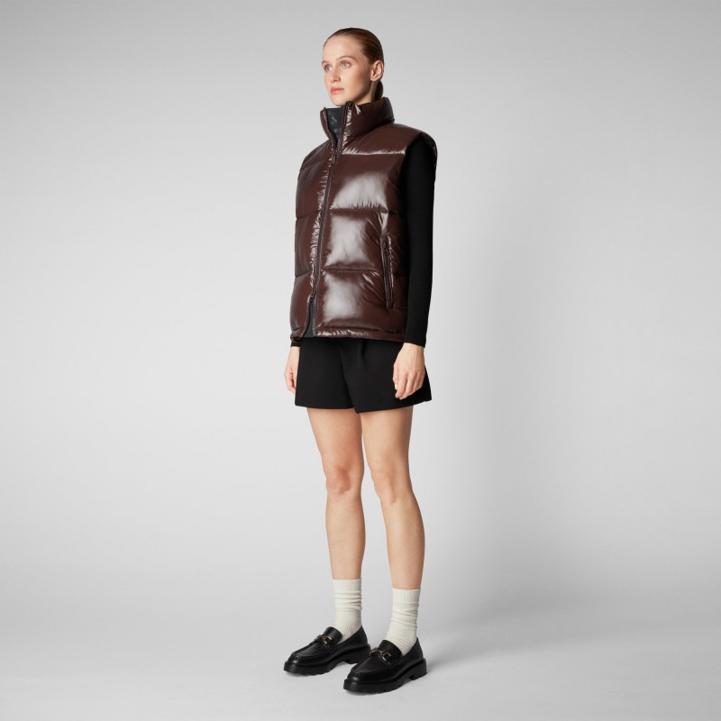 Save The Duck Ailantus Puffer Vest Marrones Negras | BPTZV5431