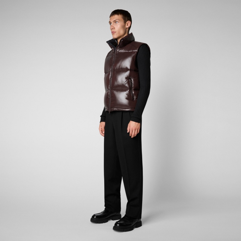 Save The Duck Ailantus Puffer Vest Marrones Negras | KTRHI9021