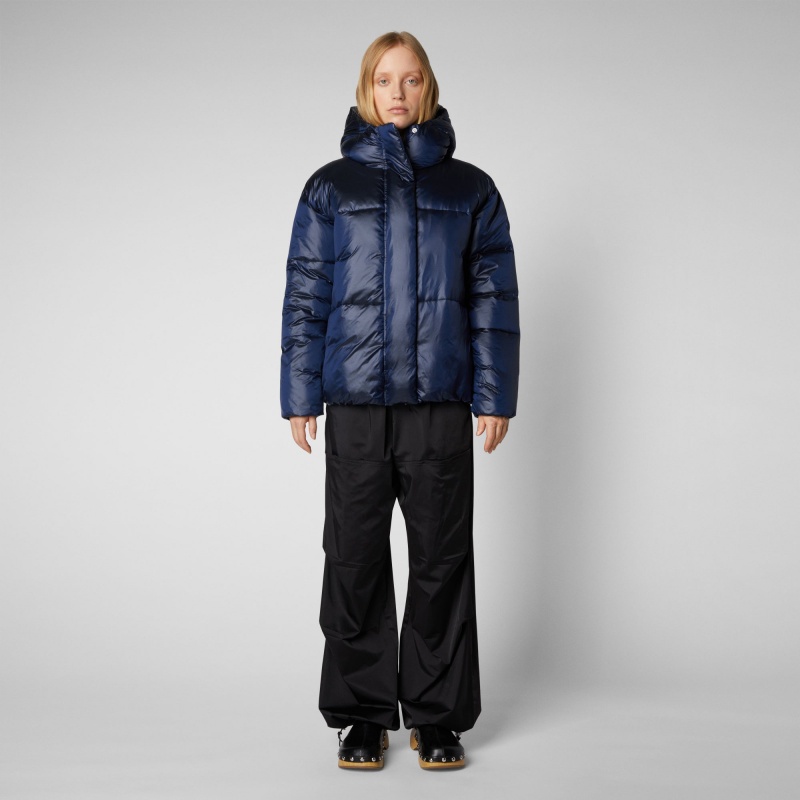 Save The Duck Aimie Puffer Jacket Azules Negras | HACDJ2817