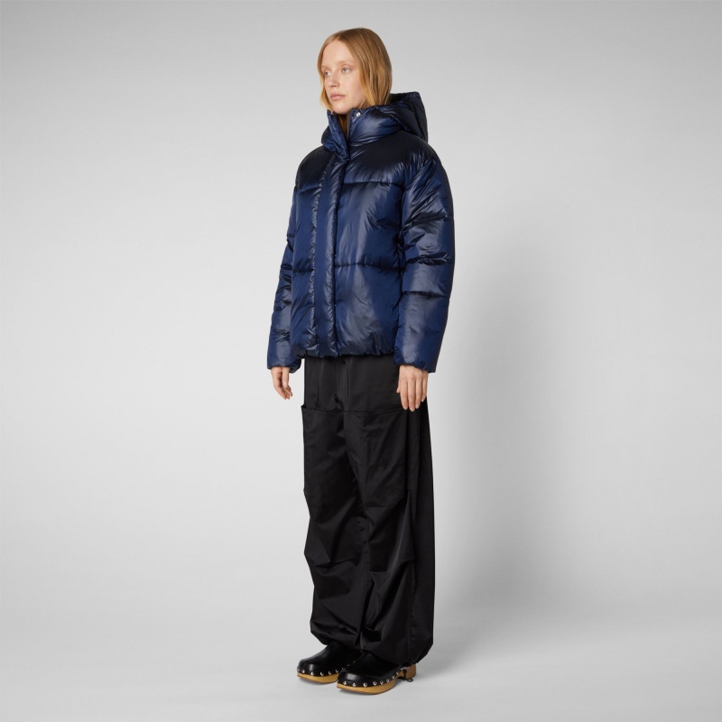 Save The Duck Aimie Puffer Jacket Azules Negras | HACDJ2817
