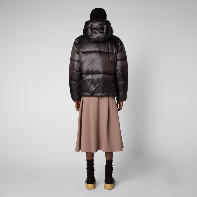 Save The Duck Aimie Puffer Jacket Marrones Negras | ZXTUK7108