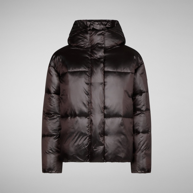 Save The Duck Aimie Puffer Jacket Marrones Negras | ZXTUK7108
