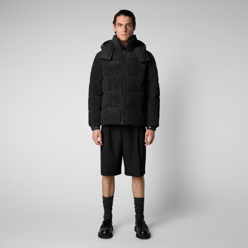 Save The Duck Albus Jacket with Detachable Hood Negras | JGMFL1406