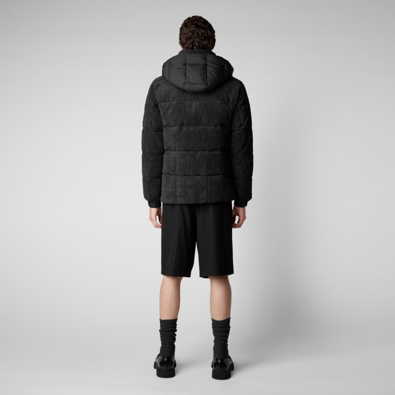 Save The Duck Albus Jacket with Detachable Hood Negras | JGMFL1406