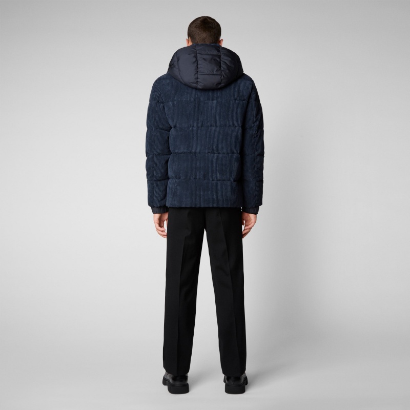 Save The Duck Albus Jacket with Detachable Hood Azules Negras | CZYKB9074
