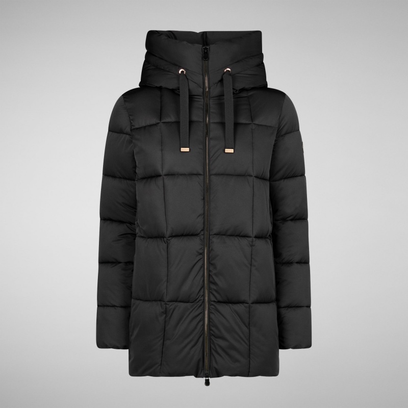 Save The Duck Alena Encapuchado Puffer Coat Negras | ZLRSE1708