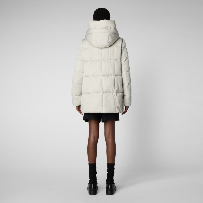 Save The Duck Alena Encapuchado Puffer Coat Beige | IYRQA3712