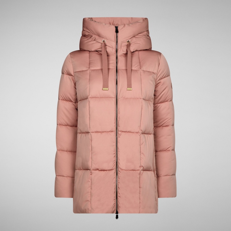 Save The Duck Alena Encapuchado Puffer Coat Rosas | EBLIX6510