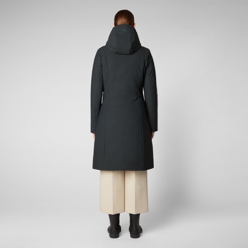 Save The Duck Alkinia Coat with Detachable Hood Verde Negras | RZTAP4056