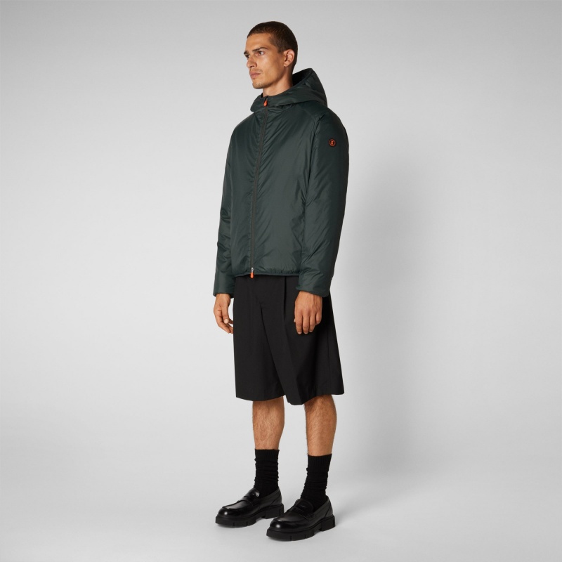 Save The Duck Allium Encapuchado Jacket Verde Negras | XHPTV4389