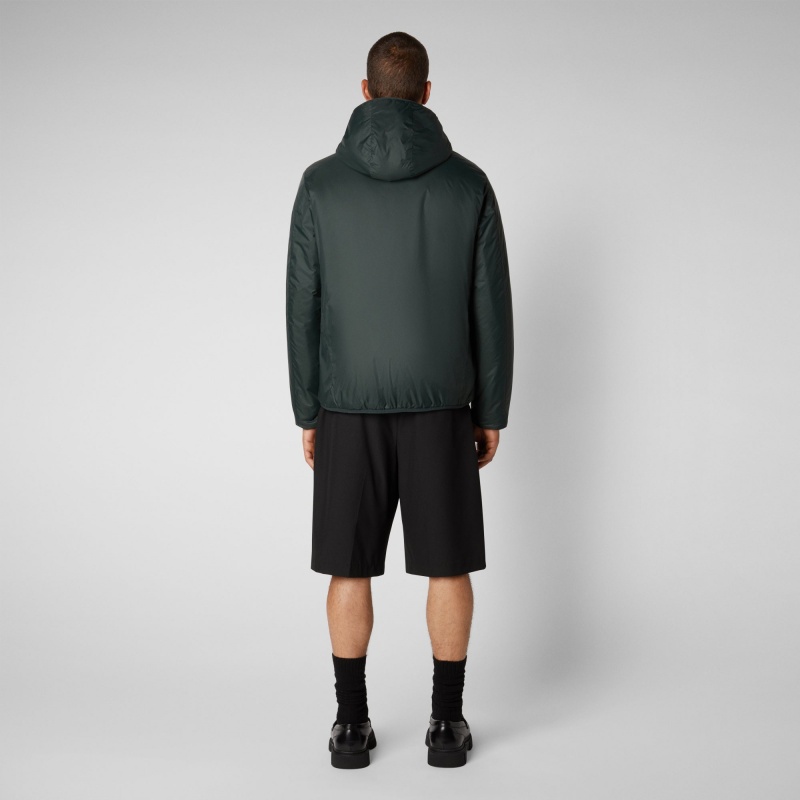 Save The Duck Allium Encapuchado Jacket Verde Negras | XHPTV4389