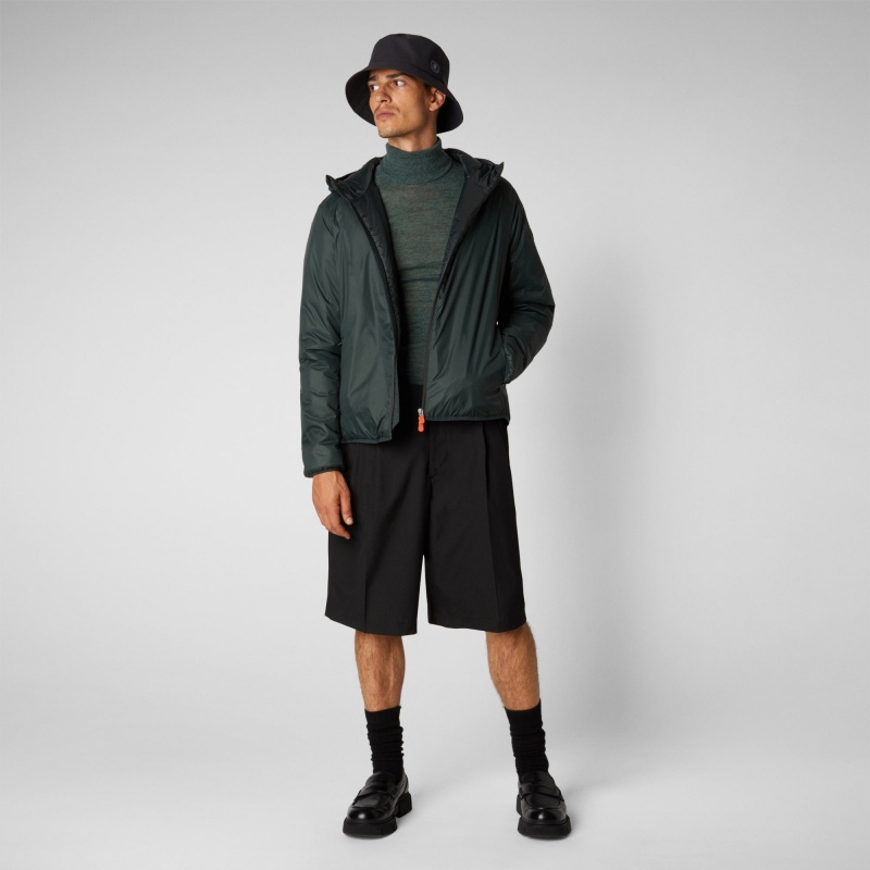 Save The Duck Allium Encapuchado Jacket Verde Negras | XHPTV4389