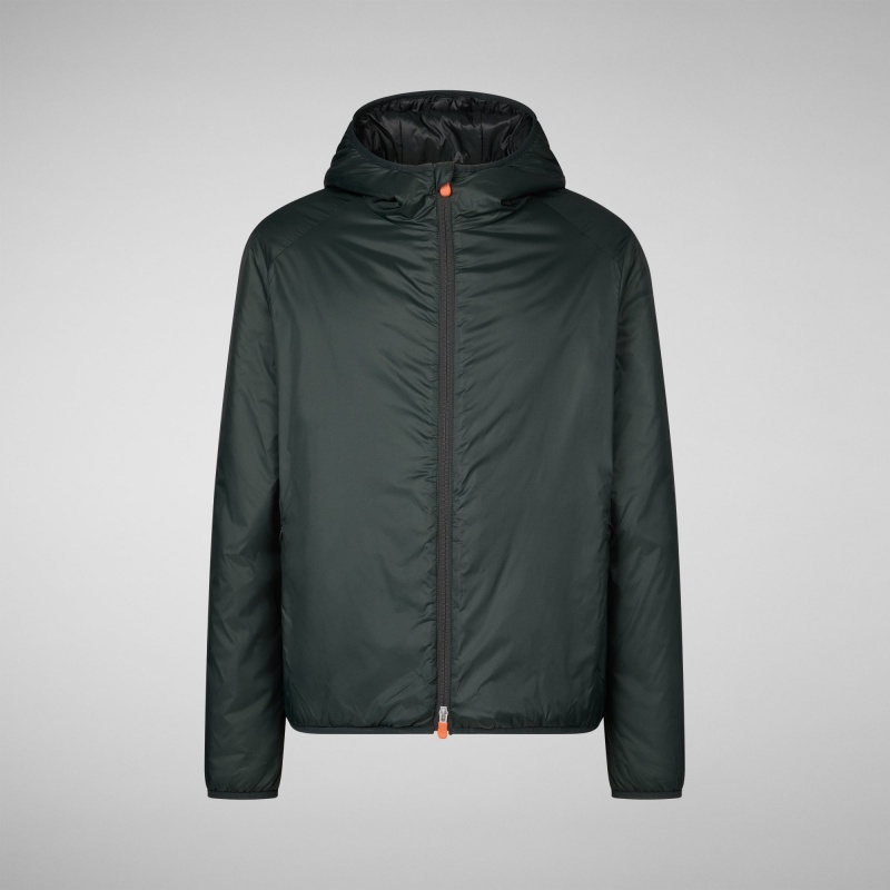 Save The Duck Allium Encapuchado Jacket Verde Negras | XHPTV4389