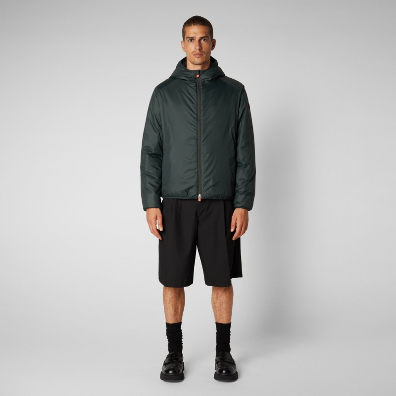 Save The Duck Allium Encapuchado Jacket Verde Negras | XHPTV4389