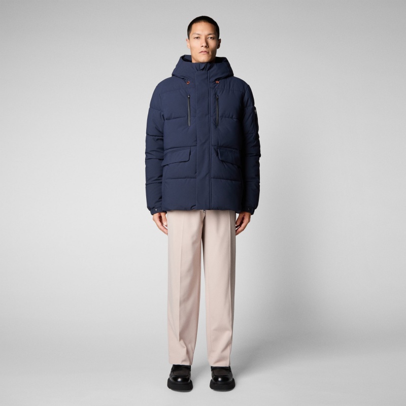 Save The Duck Alter Encapuchado Acolchado Parka Azul Marino Azules | FZMBQ0917