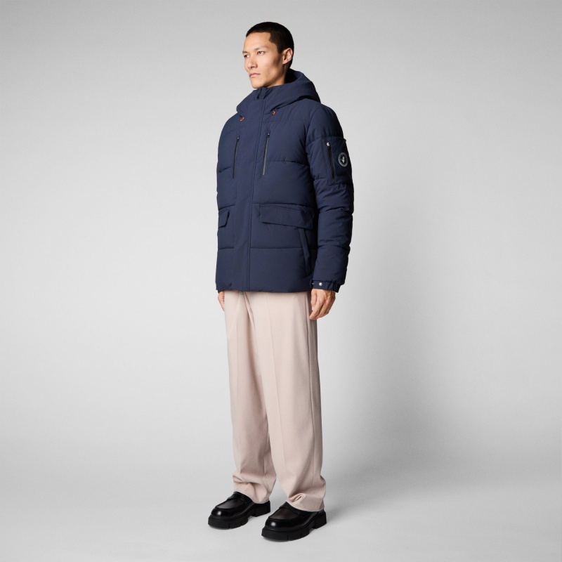 Save The Duck Alter Encapuchado Acolchado Parka Azul Marino Azules | FZMBQ0917