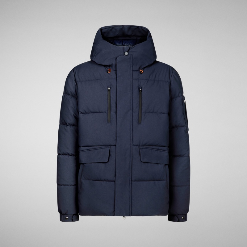 Save The Duck Alter Encapuchado Acolchado Parka Azul Marino Azules | FZMBQ0917