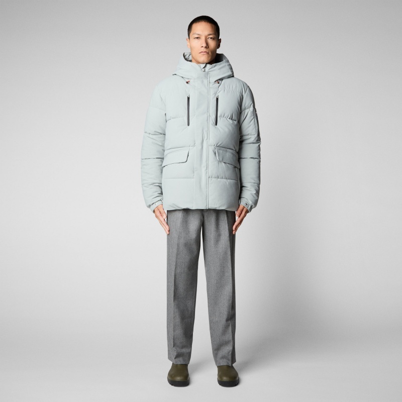 Save The Duck Alter Encapuchado Acolchado Parka Gris | RBSTZ0913