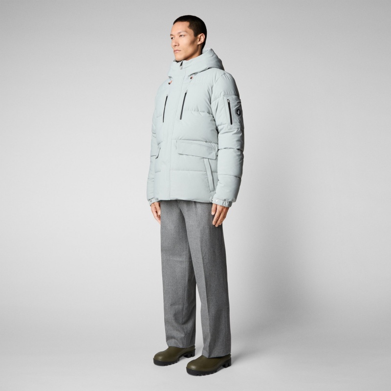 Save The Duck Alter Encapuchado Acolchado Parka Gris | RBSTZ0913