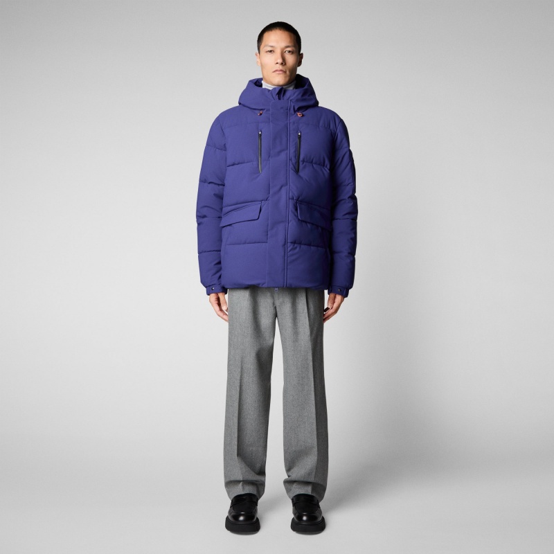 Save The Duck Alter Encapuchado Acolchado Parka Azules | OTSRN1249