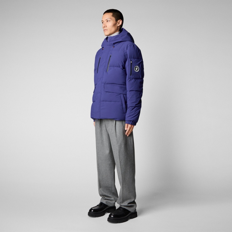 Save The Duck Alter Encapuchado Acolchado Parka Azules | OTSRN1249