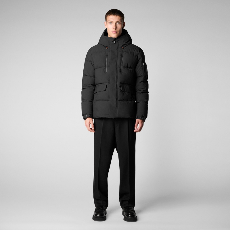 Save The Duck Alter Encapuchado Acolchado Parka Negras | XSKBT7586