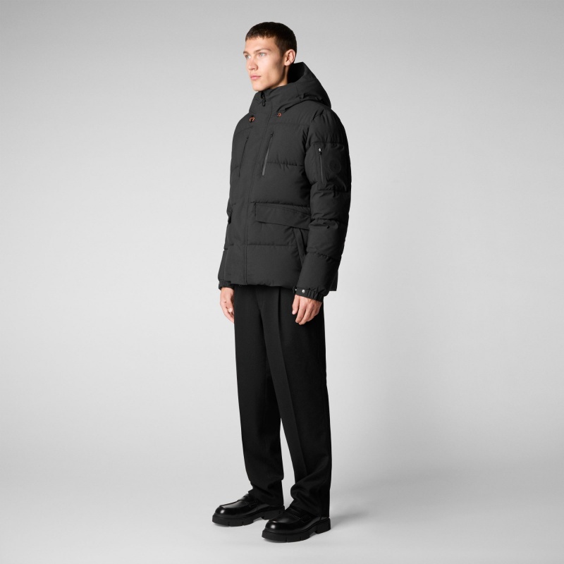 Save The Duck Alter Encapuchado Acolchado Parka Negras | XSKBT7586
