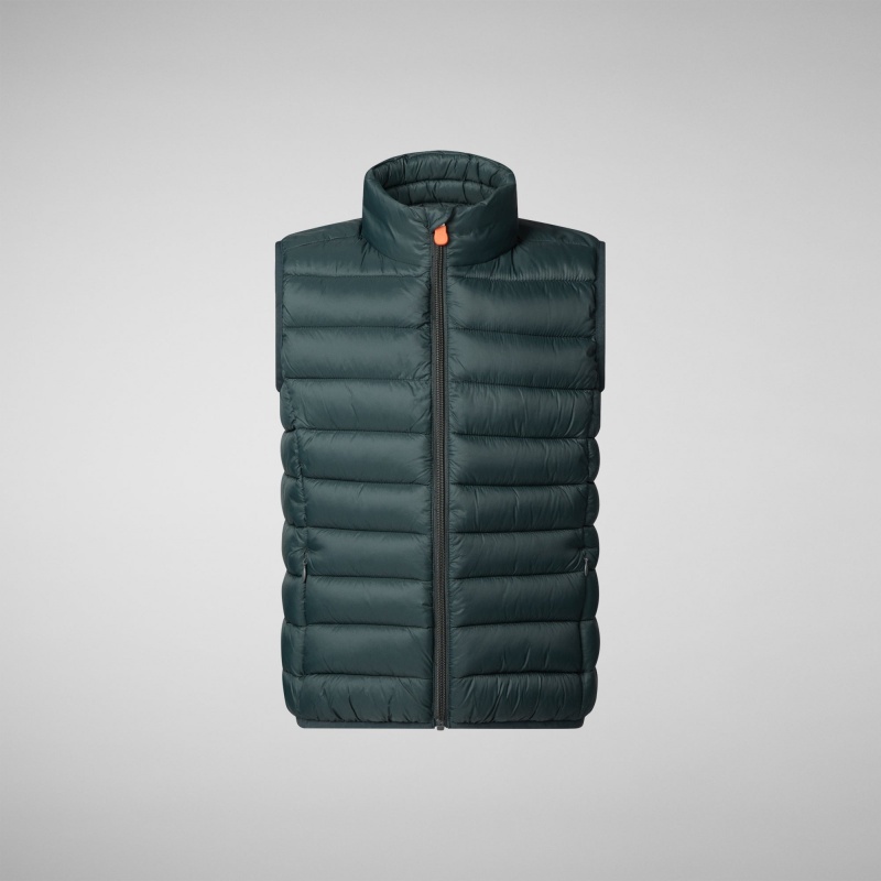 Save The Duck Andy Puffer Vest Verde Negras | PKTCM3091