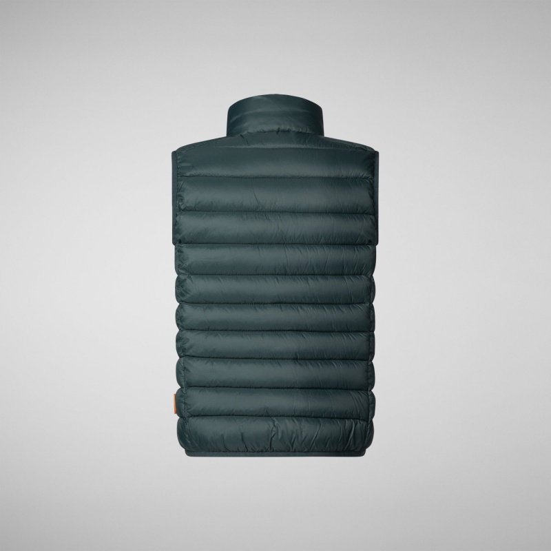 Save The Duck Andy Puffer Vest Verde Negras | BJRVH3510
