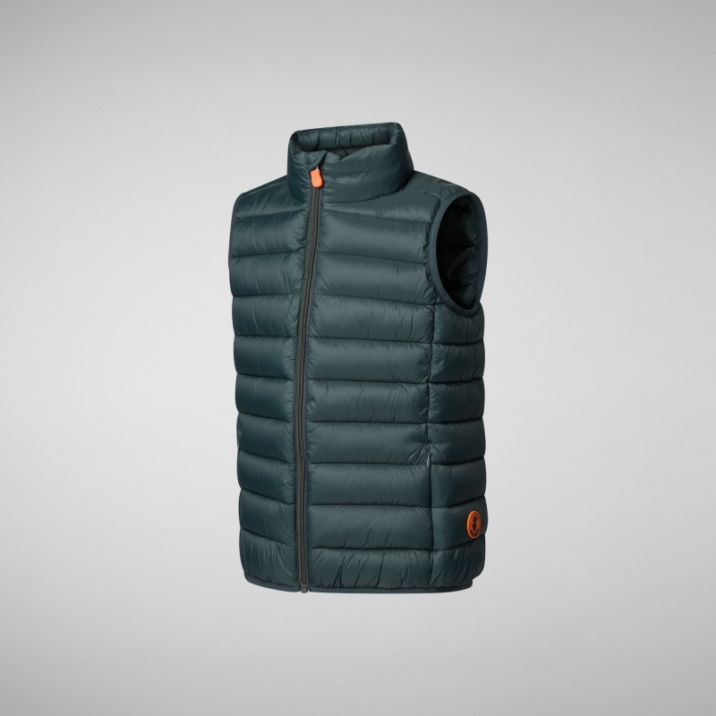 Save The Duck Andy Puffer Vest Verde Negras | BJRVH3510