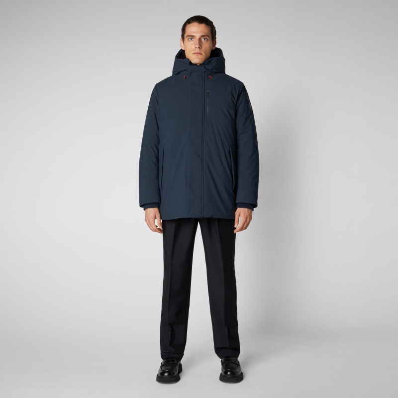 Save The Duck Antoine Encapuchado Parka Azules Negras | JYDCH8517